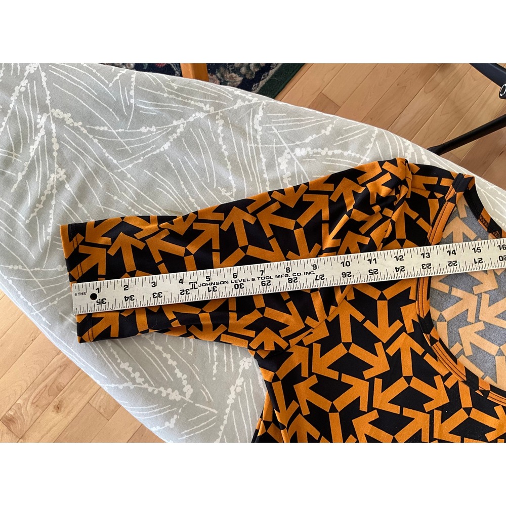 LuLaRoe Nicole Fit Flare Dress 3/4 Sleeve Scoop Neck Midi L - Picture 8 of 10